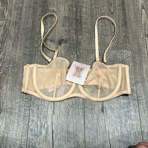 Savage X Fenty Nude Cream Mesh Bra With Removable Straps Brand New With Tags